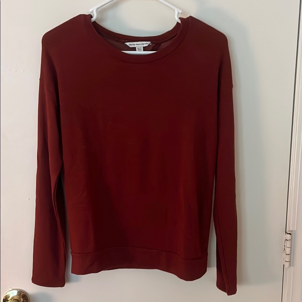 American Eagle Open Back Burgundy Top